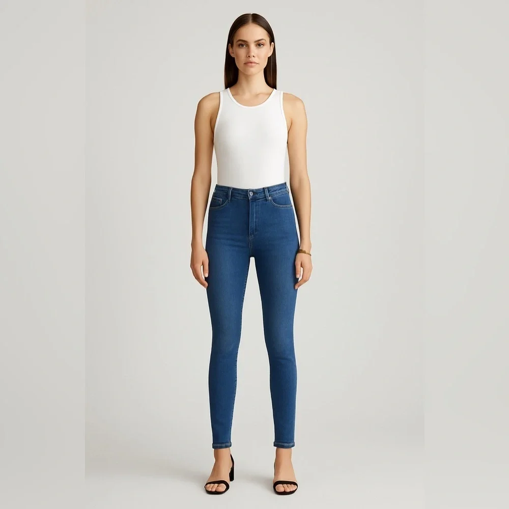 Topshop Light Blue Wash Skinny Jeans - Picture 1 of 7